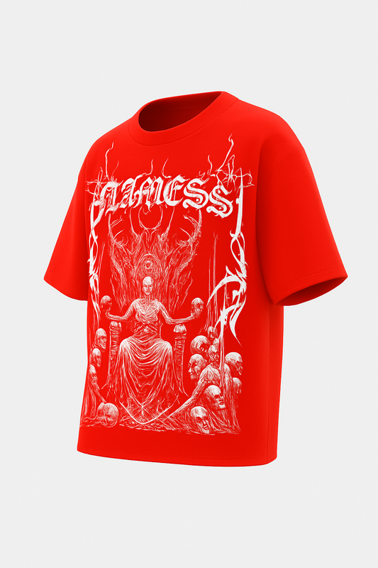Infernal Throne Unisex Red Oversized Tee