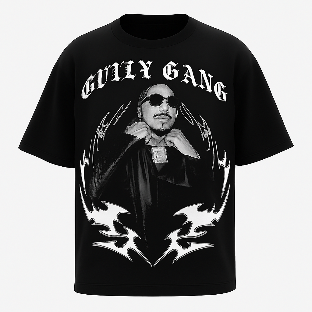 Gully Gang Unisex Black Oversized Tee