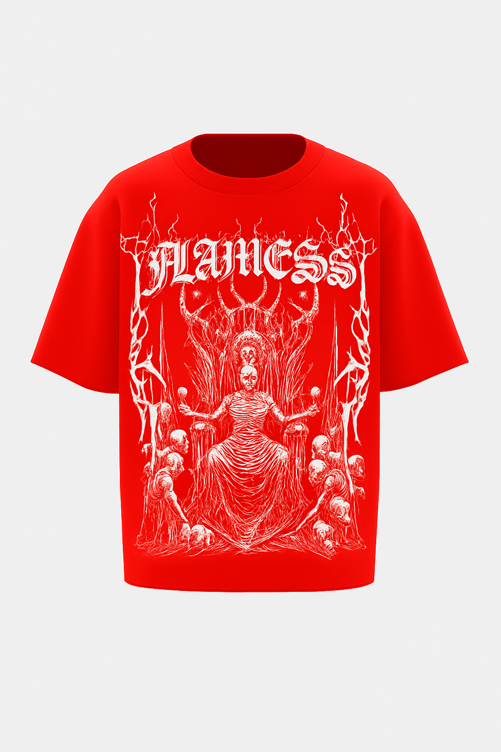 Infernal Throne Unisex Red Oversized Tee