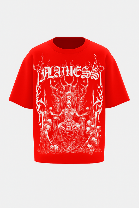 Infernal Throne Unisex Red Oversized Tee