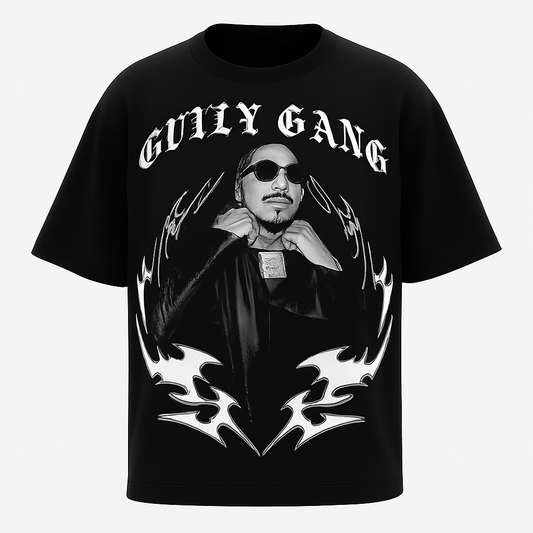 Gully Gang Unisex Black Oversized Tee